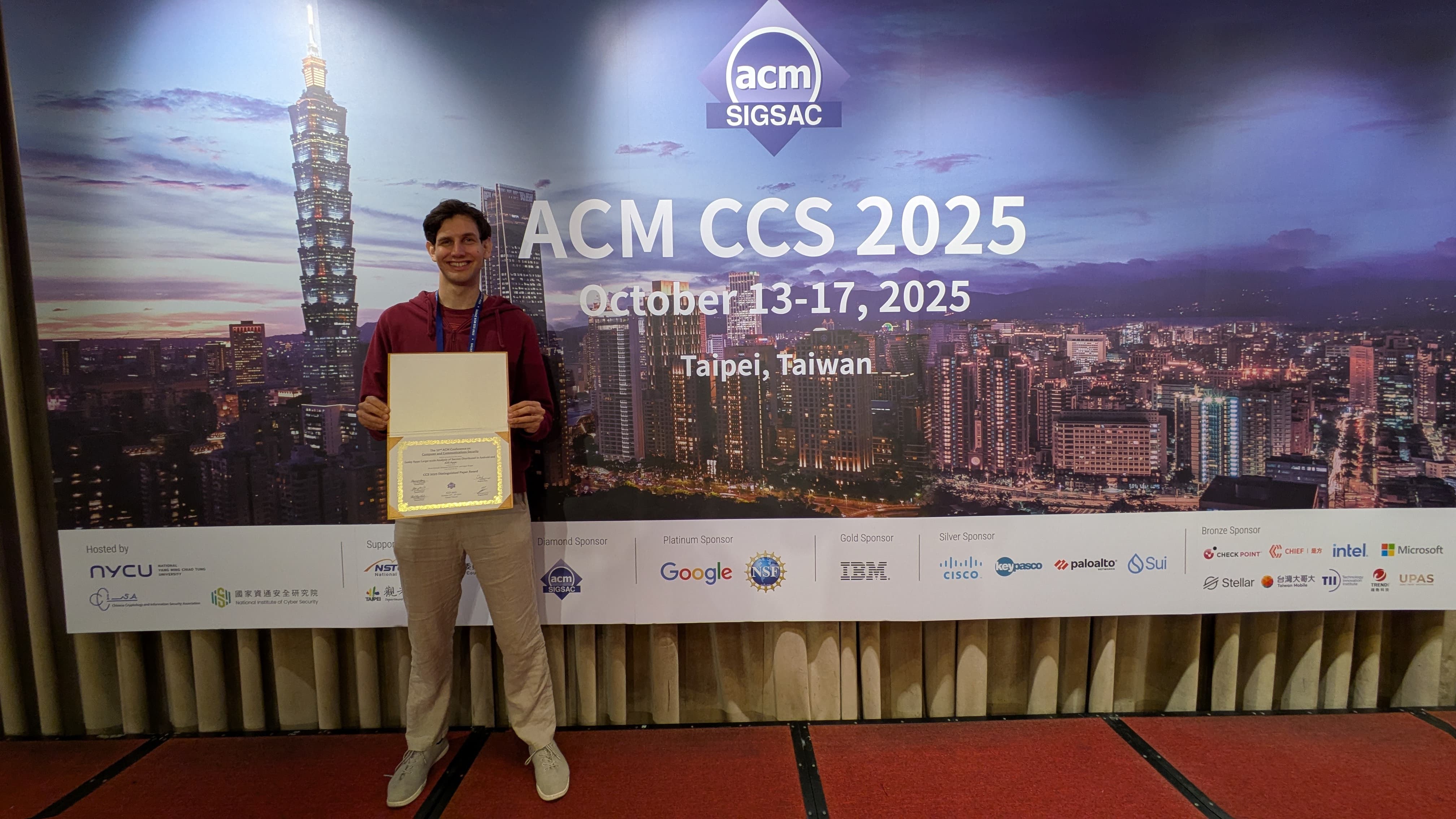 Distinguished Paper Award at ACM CCS 2025